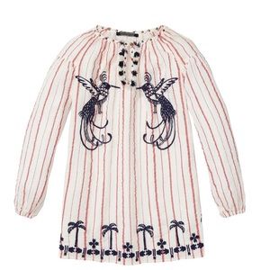 Scotch & Soda  Hummingbird Striped Embroidered Tunic Dress Size 8